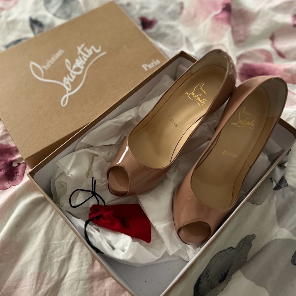 Christian Louboutin Nude Peep Toe Pumps